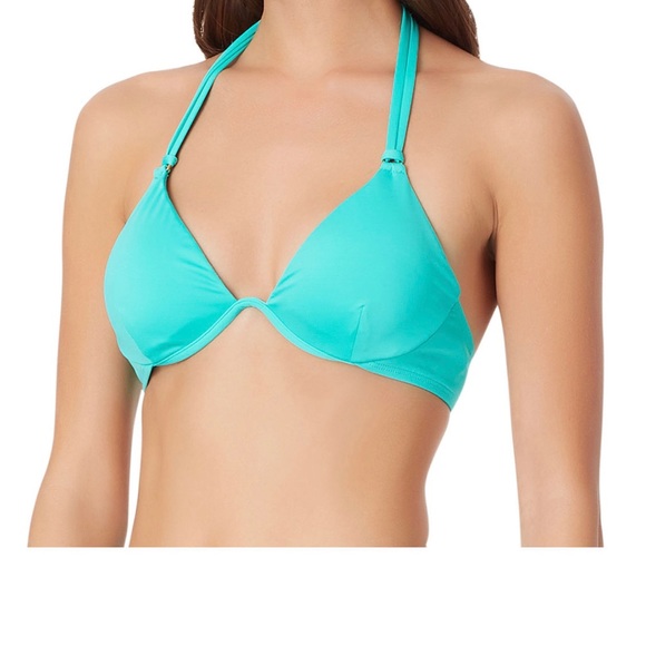 SUGAR BEACH SEA GREEN HALTER BIKINI TOP - Picture 3 of 6
